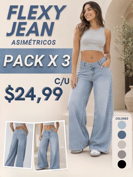 Pack x3 - Flexy Jeans Asimétricos