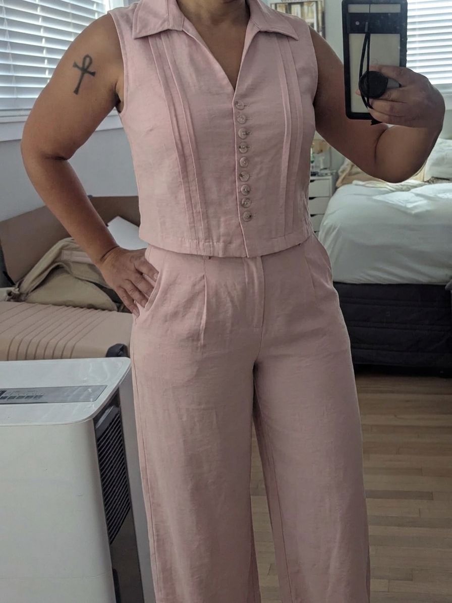 Conjunto de Dos Piezas: Top sin Mangas + Pantalón